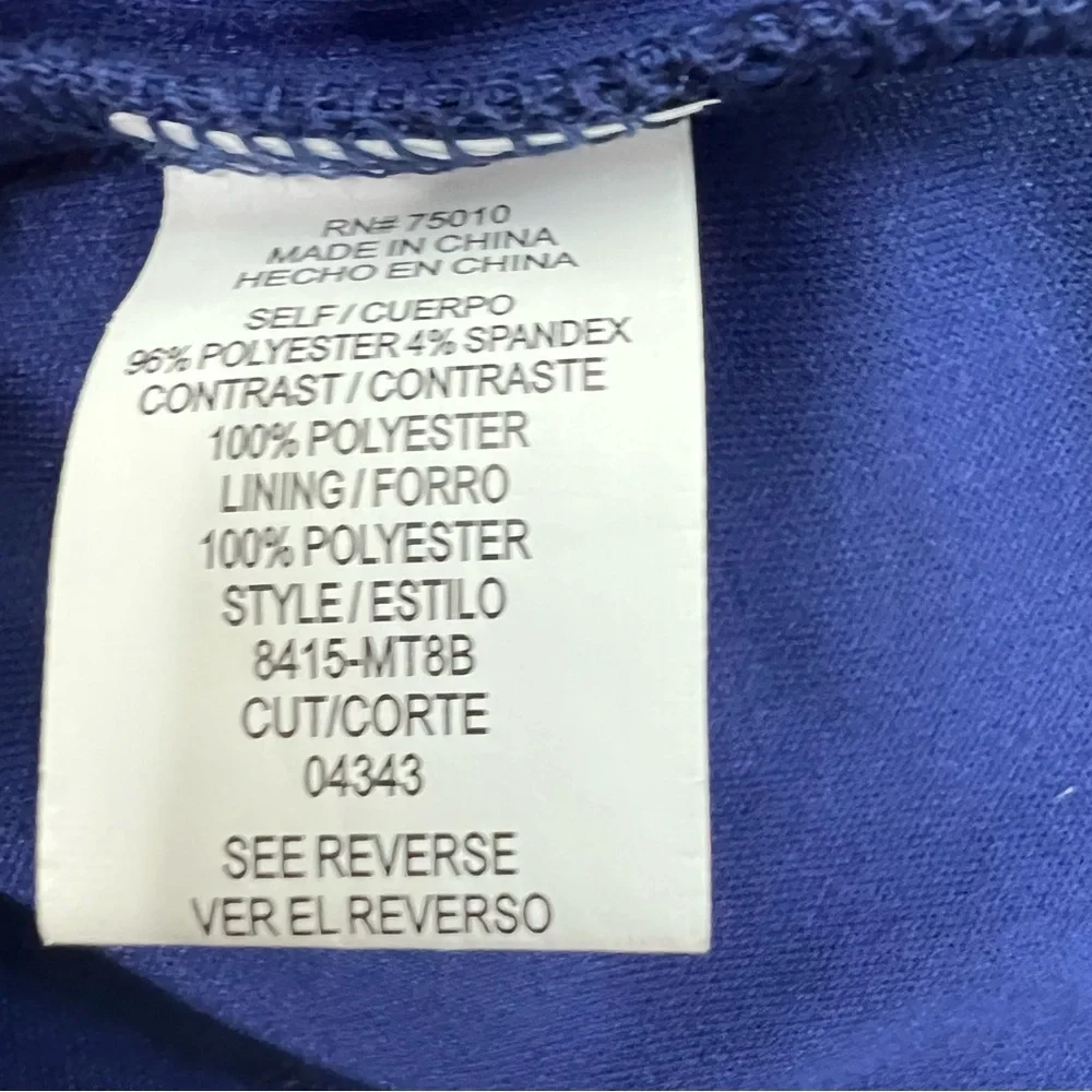 City studio Women’s Dress Sz 1 Blue/Cream Color Mesh W/Bling Sleeveless Back Zip
